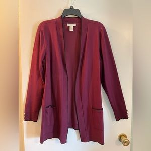New Christopher & Banks large crimson Cardigan